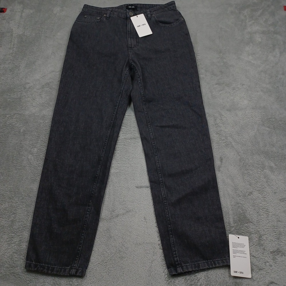 Saint Sofia Jeans Womens 30 Black Denim Slim Mom Preppy Casual NWT